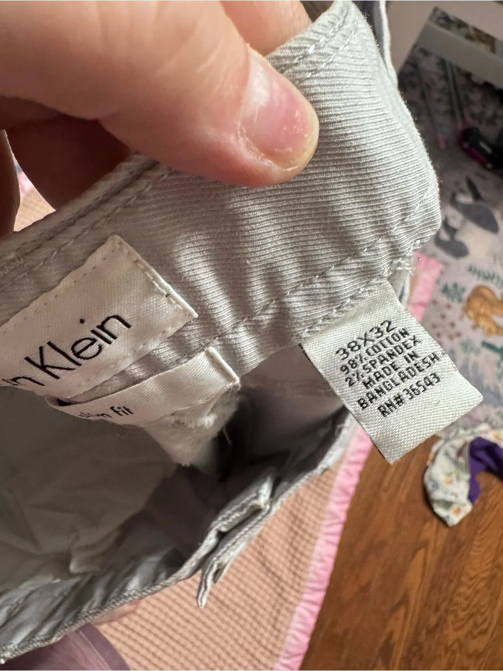 Calvin Klein Men's Pale Gray Chinos